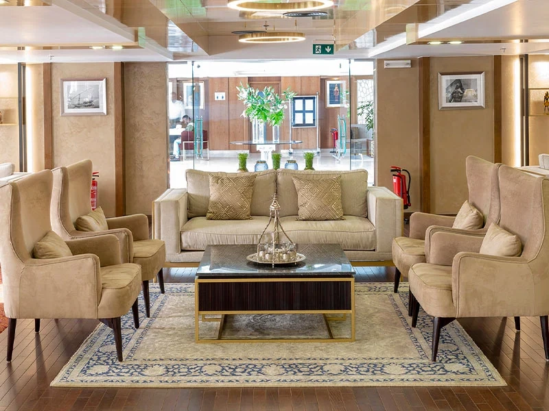 Lounge aboard the Sonesta Sun Goddess Nile Cruise Ship Nile cruise